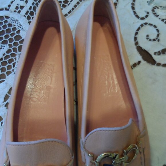 New Salvatore Ferrangamo Pink Calf Leather Gamcini Driver Loafer Size 9AA - Picture 11 of 16